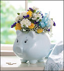 Baby  Boy Piggy Bank Bouquet