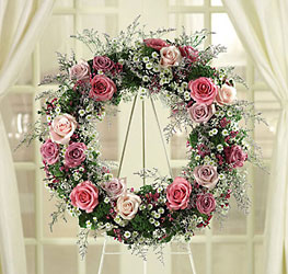 Pastel Rose Wreath Cottage Florist Lakeland Fl 33813 Premium Flowers lakeland
