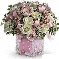 Baby Blue or Pink Block Cottage Florist Lakeland Fl 33813 Premium Flowers lakeland