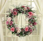 Pastel Rose Wreath Cottage Florist Lakeland Fl 33813 Premium Flowers lakeland