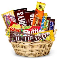 EVERYONE FAVORITE CANDY BASKET Cottage Florist Lakeland Fl 33813 Premium Flowers lakeland
