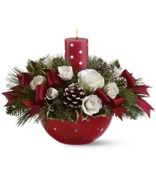 Holiday Star Bowl Bouquet Cottage Florist Lakeland Fl 33813 Premium Flowers lakeland