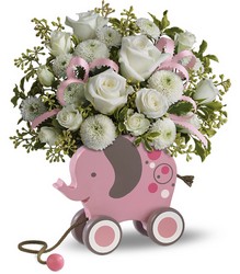 MiGi's Baby Elephant Bouquet in Pink  	  Cottage Florist Lakeland Fl 33813 Premium Flowers lakeland