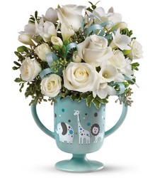 MiGi's Baby Circus Bouquet Deluxe in Blue Cottage Florist Lakeland Fl 33813 Premium Flowers lakeland