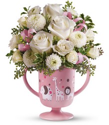 MiGi's Baby Circus Bouquet in Pink  	  Cottage Florist Lakeland Fl 33813 Premium Flowers lakeland
