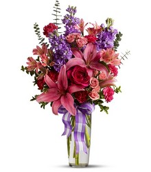 Teleflora's Fragrance Vase Deluxe Cottage Florist Lakeland Fl 33813 Premium Flowers lakeland