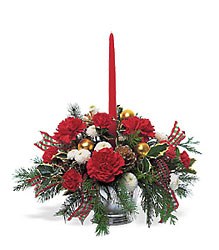 Single Red Taper Centerpiece Cottage Florist Lakeland Fl 33813 Premium Flowers lakeland